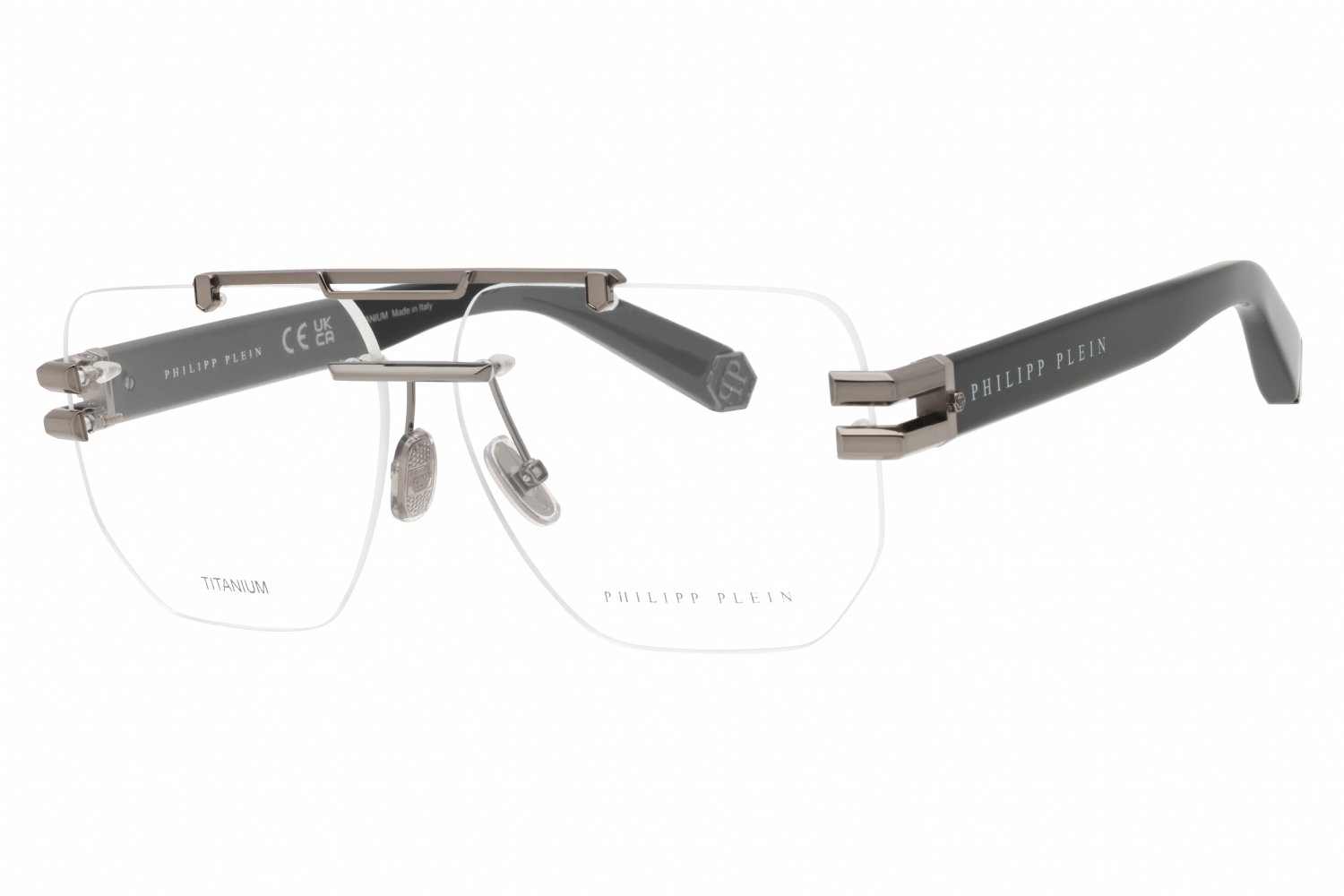 Eyeglasses-Philipp-Plein-VPP087M-SHINY-GUNMETAL-Clear-demo-lens-1.jpg