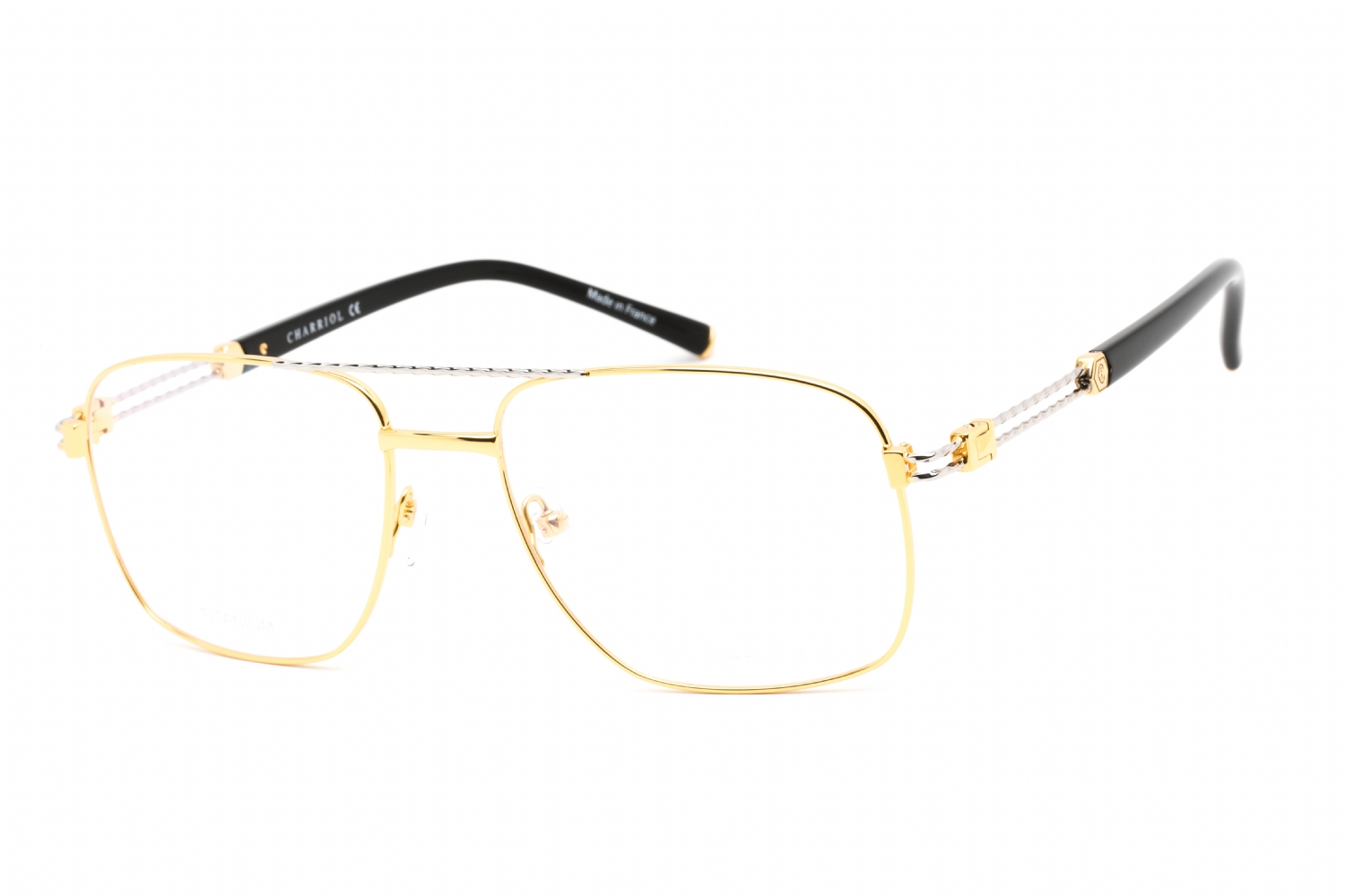 Eyeglasses-Charriol-PC75089-Shiny-Silver-Gold-Clear-Lens-1.jpg