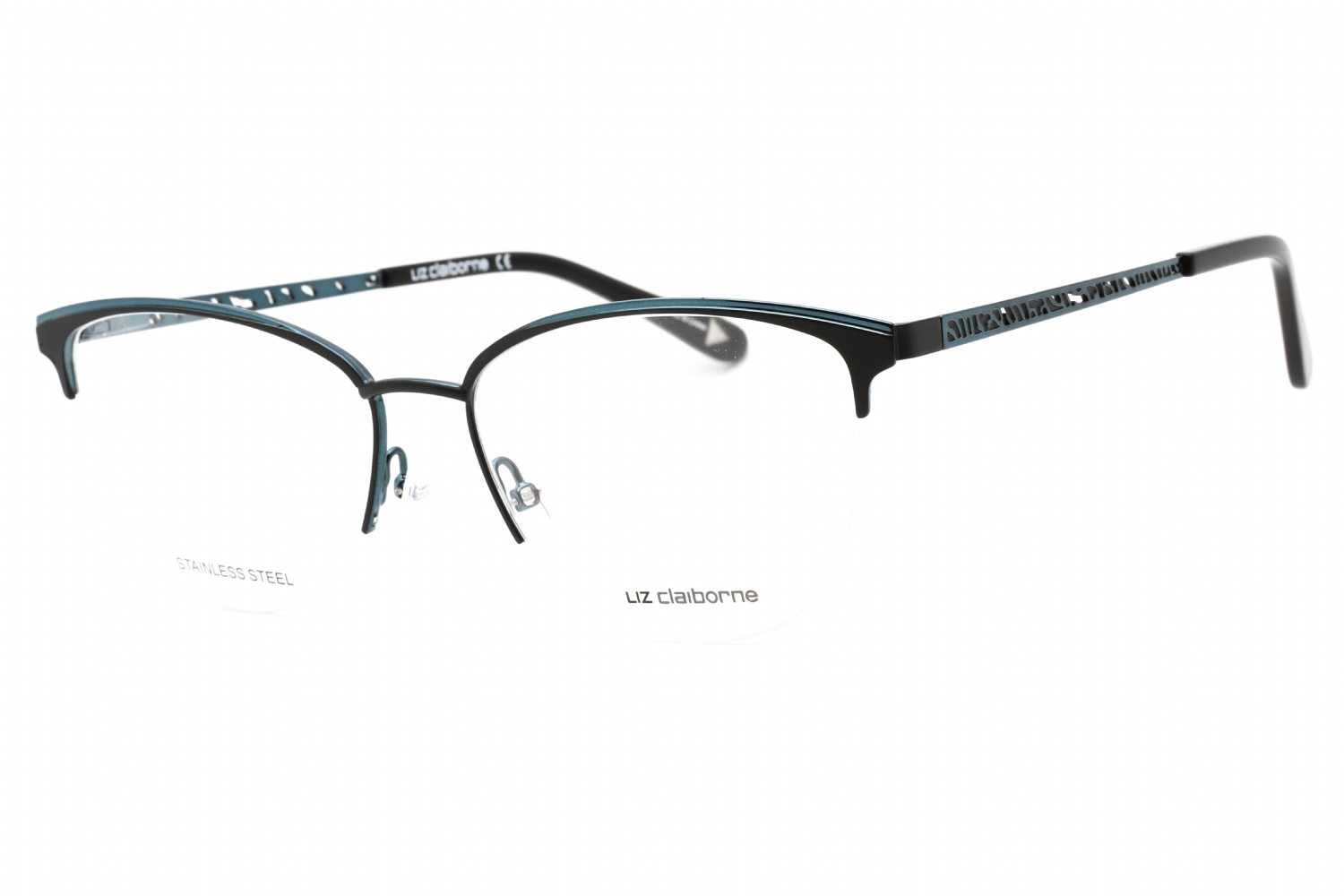 Eyeglasses-Liz-Claiborne-L-673-Black-Teal-Clear-Lens-1.jpg